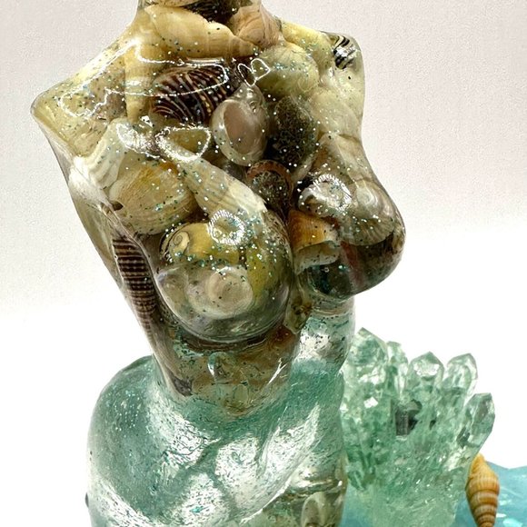 Goddess Resin Statue Art Figurine Sculpture Ocean Seashell - Picture 4 of 10